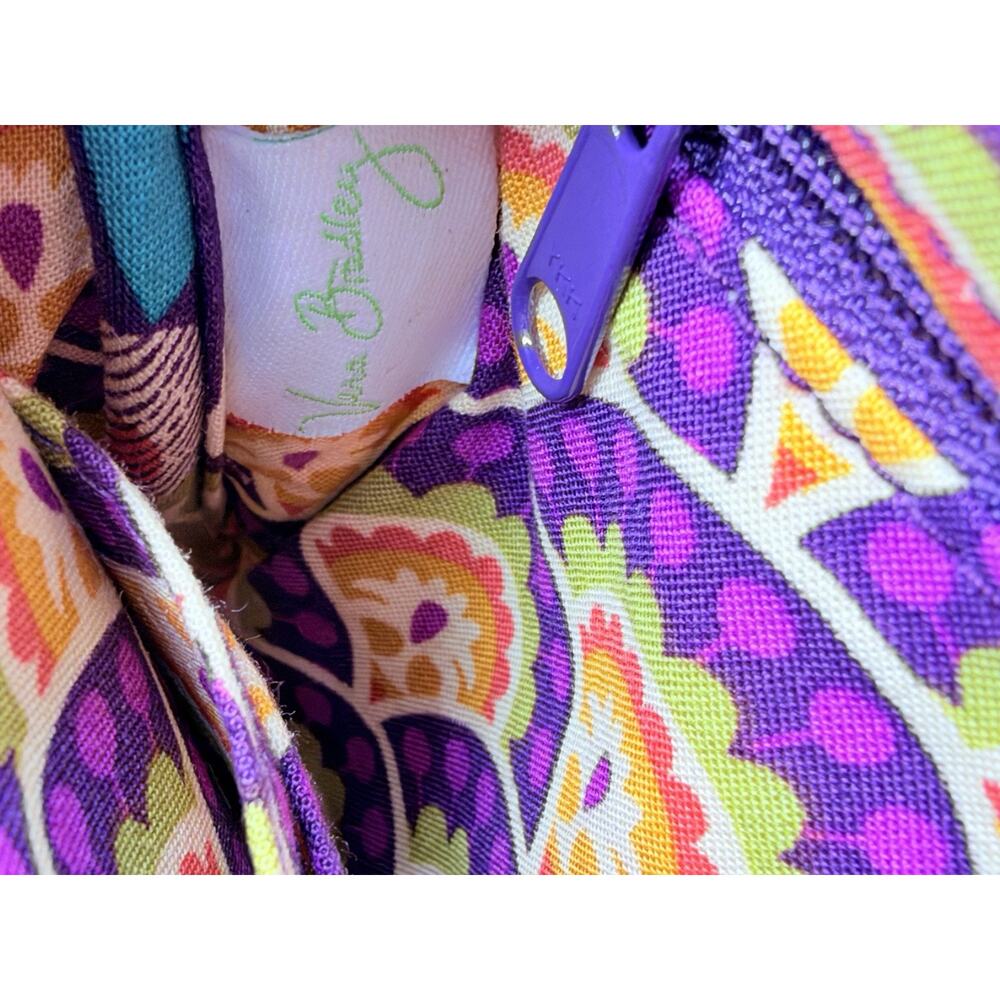 Vera Bradley Pushlock Wristlet PLUM CRAZY Push Lock & Zip Top Zip Inner Pocket - Picture 8 of 10